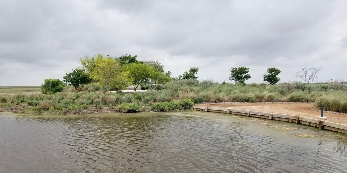 artificial peninsula on pond