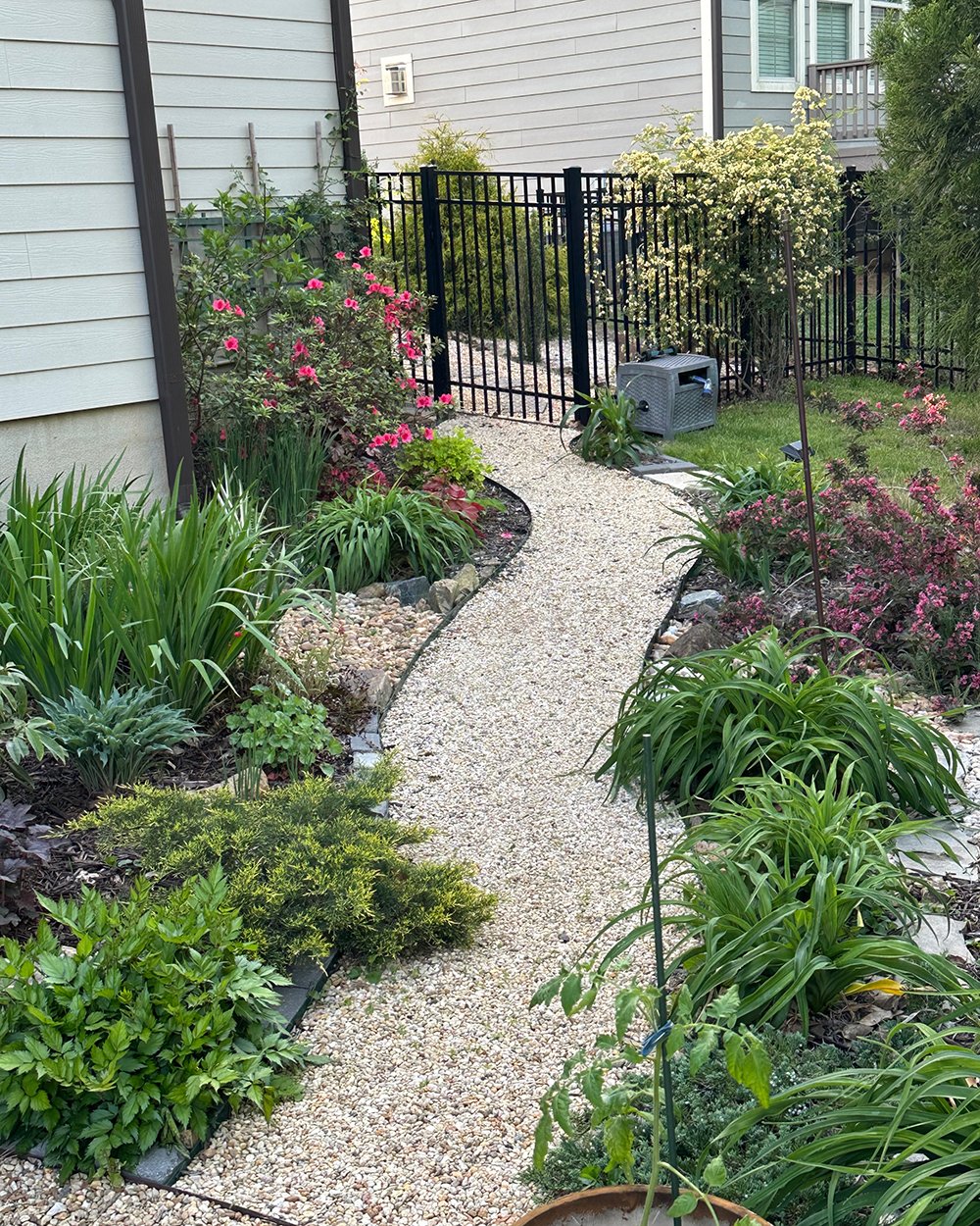 gravel path in spring garden